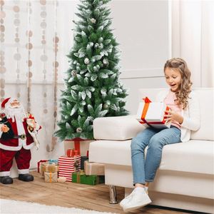 Albero di Natale Artificiale Pre-Illuminato di Alta Qualità, 1,8 Metri, con Pigne, Grande, Effetto Neve, per Esterni, Opzioni di Personalizzazione, Realistico e Durevole - Product Image 5