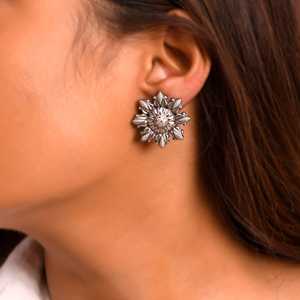 Meera jaipur TRIBAL ต่างหูเงินแท้ทันสมัย - Product Image 1