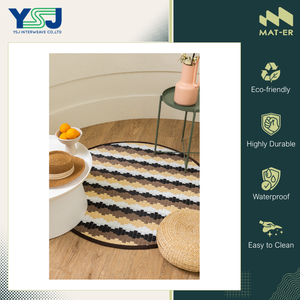 Vente en gros de tapis d'extérieur de qualité standard avec logo personnalisé, tapis rond en polypropylène 100% plastique à bas prix - Product Image 4