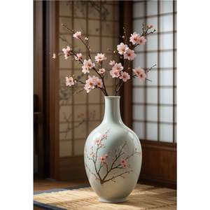 Vase en métal émaillé cloisonné rose de luxe, élégant pot à fleurs en laiton artisanal avec motif grue, décoration orientale pour la maison, cadeau de mariage - Product Image 5