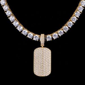 18K Gold Plated <b>Dog</b> Pendant With Round Brilliant Cut Diamonds Micro Pave Men's Hip Hop Charm Gift - Product Image 2