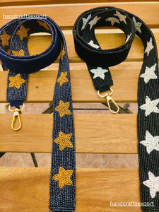 Beaded Star Pattern High Quality Eco-Friendly Lightweight Fashionable <b>Shoulder</b> <b>Strap</b> for Handbags Blue Black Colors Gold - Product Image 3