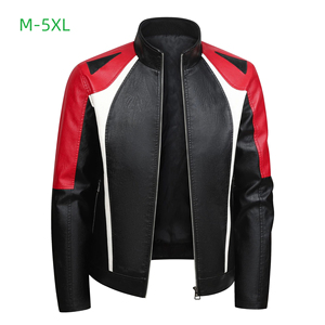 Chaqueta de Cuero para Hombre, Manga Larga, Estilo Clásico, para Todas las Estaciones, Resistente al Viento, Impermeable, Ignífuga, Negra, Roja, Marrón, Amarilla - Product Image 1