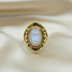 925 Sterling Silver Blue Fire Moonstone Triangle <b>Ring</b> Rose Gold Yellow Gold Plated Vintage Handmade Boho Gemstone Jewelry Unisex - Product Image 6