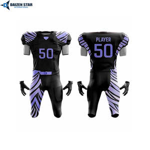 Uniforme de football américain en tissu Spandex/Polyester, protection UV (UPF 50), évacuation de l'humidité, séchage rapide, respirant, manches courtes - Product Image 3