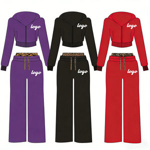 Conjunto de 2 piezas personalizado de ropa de invierno Y2K para mujer, ideal para chicas altas, sudadera con capucha y cremallera, cintura doble, holgado e informal. - Product Image 1