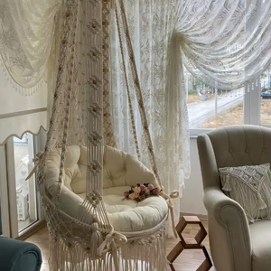 <b>Macrame</b> swing,Beige design swing,Handmade swing - Product Image 1