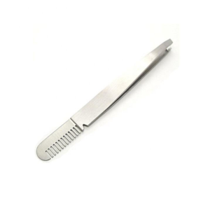 Stainless Steel Slant Tip Eyebrow Tweezers with Comb Sharp Brow Shaping Plucking Beauty Grooming <b>Tool</b> OEM - Product Image 1