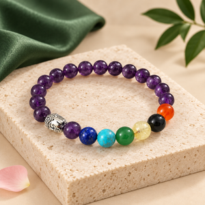 Purple Amethyst Crystal Bead Bracelet Carved Engraved Charm Jewelry Stretch <b>Wristband</b> for Women - Product Image 5