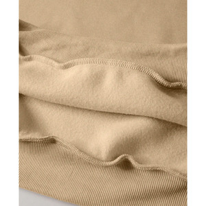 Beige Fleece Men's Hoodie Tracksuit Set Warm Brushed Lining Soft Joggers Relaxed Fit Streetwear Daily Wear Custom Logo OEM Ready - Product Image 4
