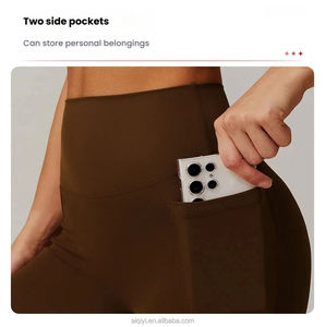 กางเกงโยคะผู้หญิงเนื้อผ้านุ่มเนียนแบบเนื้อเนย มีกระเป๋าข้าง เอวยางยืด กระชับรูปร่าง เหมาะสำหรับออกกำลังกาย ฟิตเนส และเล่นกีฬา - Product Image 2