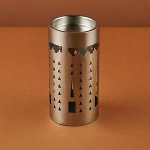 En gros, Brûleur à Bakhoor et encensoir en métal mat beige, style Mabkhara moderne avec filigrane Skyline, pour Majlis Oud Dakhoon, style saoudien - Product Image 2