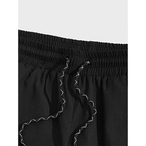 Shorts d'été décontractés pour hommes, taille élastique, coupe ample, cordon de serrage, légers, couleur kaki - Product Image 2