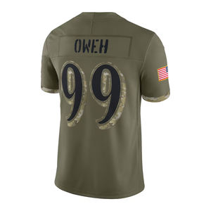 Nouvelle Arrivée Maillot de Football Américain Personnalisé Imprimé Vente en Gros Grande Taille Jaune Maille Authentique Dégradé Court Respirant Séchage Rapide - Product Image 6