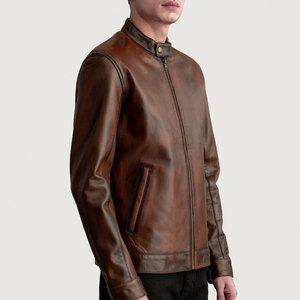 OEM/ODM Service Low MOQ Men's <b>Biker</b> <b>Jacket</b> Full Sleeve Heavyweight Low Price Factory Direct Supply Men's Leather <b>Jacket</b> - Product Image 2