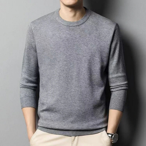 Customized Antique-style Solid Men's Semi-collared Anti-Wrinkle Knitted Wool/Viscose Winter <b>Pullover</b> <b>Sweater</b> ODM Manufacturer - Product Image 6