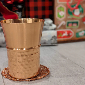 Verres en cuivre avec texture de surface brossée, gobelets métalliques pour l'eau, les jus, les cocktails, durables, réutilisables, pour la cuisine et la salle à manger - Product Image 1