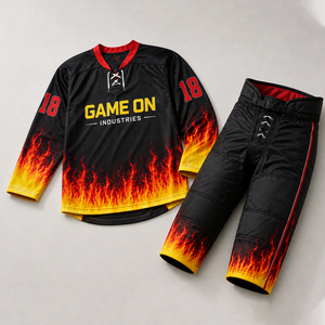 2026 Premium Quality With Private Lable Comfortable Breathable Sublimation Team Wear Custom Flame Design Ice Hockey Uniform - Product Image 1