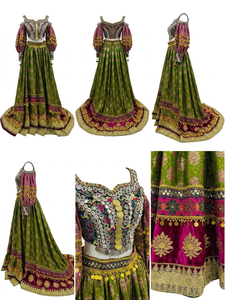 Afghan Kuchi Traditional Folk Style Floor Length Chiffon Handmade Embroidery Colorful Patchwork Washable Women Afghan <b>Dress</b> - Product Image 6
