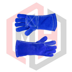 Gants de soudage bleus en cuir tressé, robustes, durables, en cuir de vachette, résistants aux déchirures, pour la lutte contre les incendies, antistatiques, 11 oz - Product Image 6