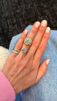 Bague Dôme Minimaliste en Argent Sterling avec Moissanite Taille Brillant Micro-Pavé, Sertie à Double Griffes, Modèle Halo Candy Button