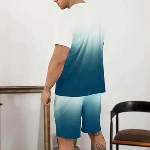 ชุดเสื้อยืดไล่เฉดสีแบบกำหนดเอง เสื้อแขนสั้นและกางเกงขาสั้น ชุดลำลองเข้าชุดสำหรับฤดูร้อน - Product Image 6