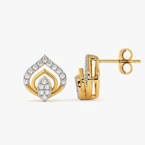 Pendientes de Oro Amarillo con Doble Lágrima de Diamantes Cultivados en Laboratorio - Product Image 1