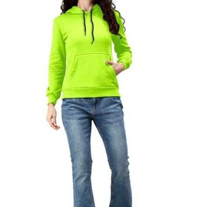 Sudadera con Capucha para Mujer 2026, Unisex, de Color Sólido, Tejida en Felpa, Corte Regular, Informal, para Otoño, con Bolsillos, Verde - Product Image 5