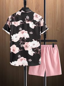 Men Nature <b>Set</b> Print Short Sleeve Shirt Beach Shorts Matching Holiday Summer Casual Colorful Top top mens twin <b>set</b> - Product Image 5