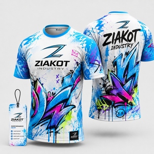 ZIAKOT industry New design Men's Custom Purple White-Gray Performance <b>T</b>-<b>Shirt</b> - Product Image 5