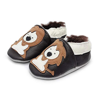 Chaussons pour bébé en cuir véritable avec imprimé cerf mignon, mocassins pour bébé tendance, design animal pour le marché américain