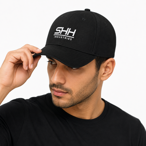Unisex <b>Black</b> Baseball Cap <b>White</b> Embroidered Logo Curved Brim Six Panel Casual Sports Adjustable Breathable Waterproof Premium - Product Image 5