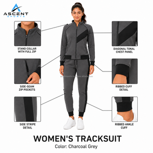 Conjunto Deportivo de Chándal Completo con Cremallera para Mujer, Ropa Deportiva Personalizada con Logotipo, Ropa Deportiva para Gimnasio, Fabricación al por Mayor OEM ODM de Marca Privada - Product Image 6