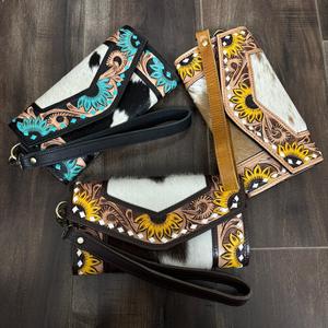 Nouvelle pochette en cuir de vachette western à motifs, sac à main pour femme, sac à main de soirée, mini pochette tendance, pochette de créateur - Product Image 4