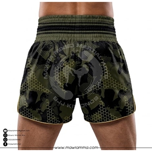 Professional MAWRA <b>Tactical</b> Camo Muay Thai <b>Shorts</b> Honeycomb Print Kickboxing MMA Trunks Custom Sublimation Front 100% Polyester - Product Image 2