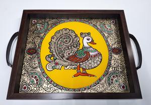 Plateau en bois imprimé peint à la main, style artisanal, pour décoration intérieure Shabby Chic, plateau de service en gros - Product Image 6