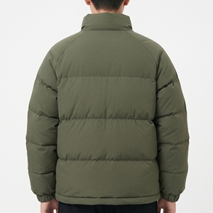 Men's Winter Stand Collar Puffer Jacket Slim Fit Cotton <b>Padded</b> Warm <b>Coat</b> Solid Color Casual Outerwear - Product Image 4