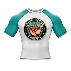 Custom Short Sleeve BJJ Rash Guard Men's Compression Shirt Jiu Jitsu MMA Martial Arts Training Top Sublimation Gym Wear - Product Image 6