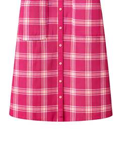 Vestido Camisero a Cuadros Rosa Personalizado para Mujer, Manga Larga, Cierre de Botones, Midi, Casual, Holgado, de Algodón Tejido, con Bolsillos Delanteros, para Uso Diario - Product Image 6