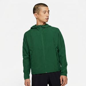 <b>Men's</b> Black Hooded Windproof Sports <b>Jacket</b> With Zipper Front Solid Color Regular Fit Polyester Material Autumn Wear - Product Image 5