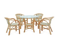 Bonica Bistro para restaurante Set Diseño simple Mesa redonda de ratán hecha a mano en estilo antiguo moderno Directo de Indonesia