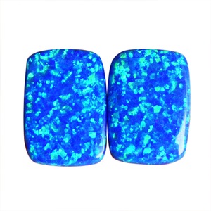 Natural <b>Blue</b> <b>Opal</b> Rectangle Cabochon Gemstone Polished For Fine Jewelry Making Opalescent Sparkling <b>Blue</b> & Green Loose Gemstone - Product Image 1