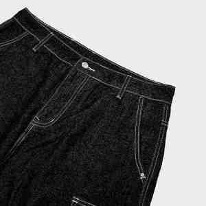 Low MOQ Summer Streetwear Baggy <b>Jean</b> Shorts 100% Cotton Men's Loose Fit Fashion <b>Jeans</b> Shorts - Product Image 5