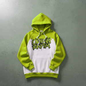 Custom Men Cotton Fleece <b>Pullover</b> Hoodie Two-Tone Oversized Streetwear Sweatshirt with Embroidered Logo <b>Jumpers</b> - Product Image 5