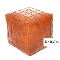 Pouf Ottoman Pied Tabouret Ottoman Repose-pieds En Cuir À La Main Marocain Repose-pieds Carré Sol Poufs pour Salon Chambre Décor