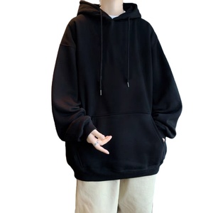 เสื้อฮู้ดผู้ชายผ้าฟลีซ โพลีเอสเตอร์/คอตตอน ทรงหลวม มีซับใน สีพื้น ไซส์ใหญ่ สำหรับฤดูหนาว - Product Image 1