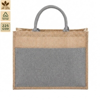 Sac fourre-tout en toile de jute et coton laminé 220 GSM pour le shopping, les voyages et le quotidien, personnalisable avec logo, vente en gros, ODM, réutilisable