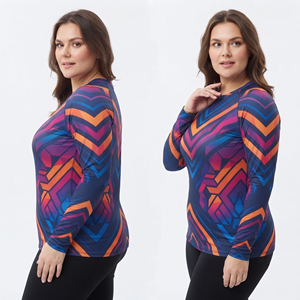 Women Long Sleeve Rash Guard Top Full Sleeve Sublimation Printed Sportswear <b>Compression</b> <b>Shirt</b> Plus Size Yoga Exercise Tee <b>Shirt</b> - Product Image 1