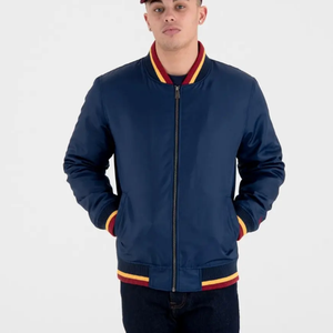 2026 OEM <b>Men's</b> Black With Brown PU <b>Leather</b> Sleeves Number 2 Patch Front Button Closure Regular Fit Preppy Style Varsity <b>Jacket</b> - Product Image 6