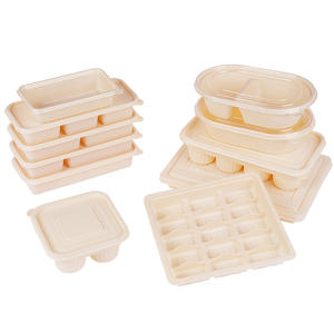 Boîte à emporter pour sushi et salade japonaise, écologique, biodégradable, jetable, double compartiment, 3 compartiments, conteneur alimentaire - Product Image 2